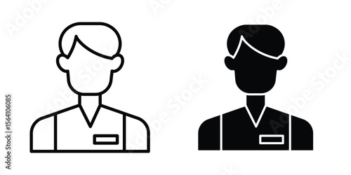 Cashier icon in Thin linear and flat style. sign and symbol set