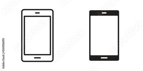 Cell phone icon in Thin linear and flat style. sign and symbol set