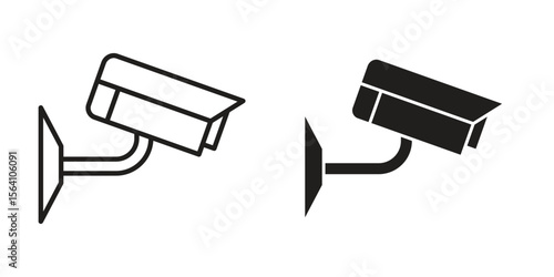 CCTV icon in Thin linear and flat style. sign and symbol set