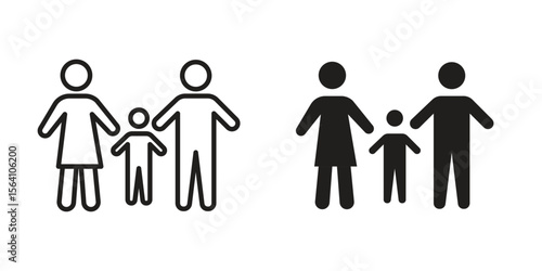 Child custody icon in Thin linear and flat style. sign and symbol set