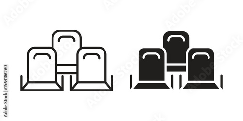 Cinema seat icon in Thin linear and flat style. sign and symbol set