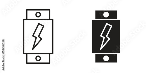 Circuit Breaker icon in Thin linear and flat style. sign and symbol set