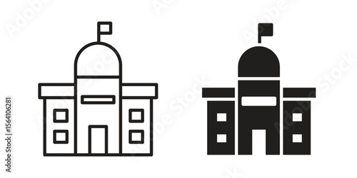 City hall icon in Thin linear and flat style. sign and symbol set