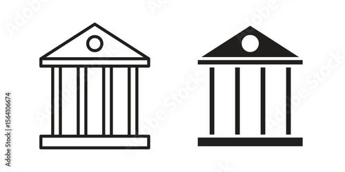 Courthouse icon in Thin linear and flat style. sign and symbol set