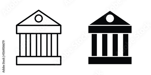Courthouse icon in Thin linear and flat style. sign and symbol set