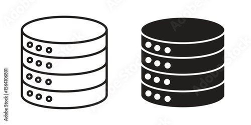 Cylinder database icon in Thin linear and flat style. sign and symbol set