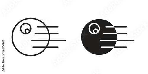 Death star icon in Thin linear and flat style. sign and symbol set