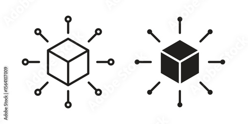 Distribution box icon in Thin linear and flat style. sign and symbol set
