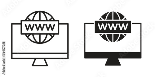 Domain icon in Thin linear and flat style. sign and symbol set