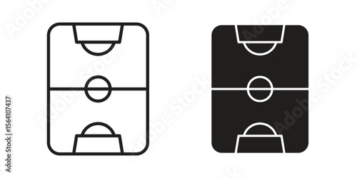 Football field icon in Thin linear and flat style. sign and symbol set