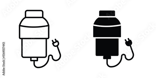 Garbage disposal icon in Thin linear and flat style. sign and symbol set