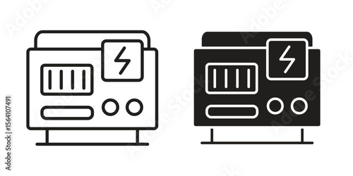 Generator icon in Thin linear and flat style. sign and symbol set