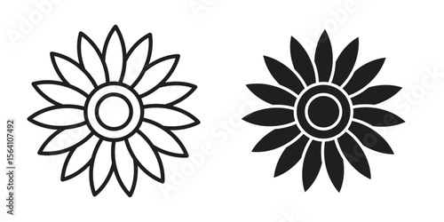 Gerbera icon in Thin linear and flat style. sign and symbol set