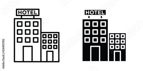 hotel icon in Thin linear and flat style. sign and symbol set