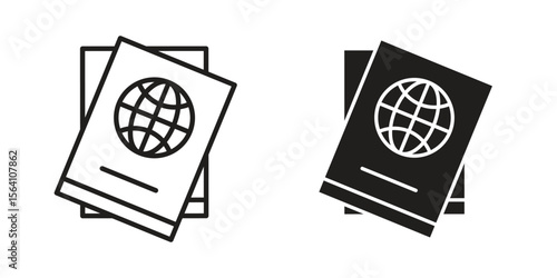 Immigration icon in Thin linear and flat style. sign and symbol set