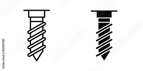 Implant Fixture icon in Thin linear and flat style. sign and symbol set