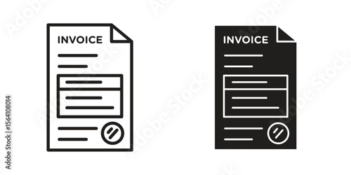 Invoice icon in Thin linear and flat style. sign and symbol set