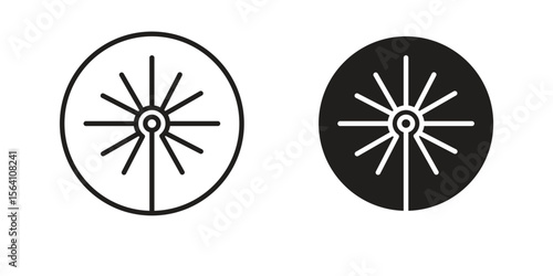 Laser beam icon in Thin linear and flat style. sign and symbol set