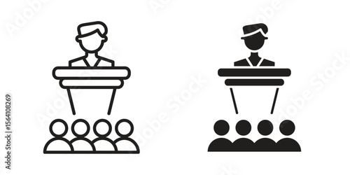Lecture icon in Thin linear and flat style. sign and symbol set