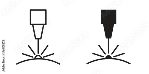 Laser machine icon in Thin linear and flat style. sign and symbol set
