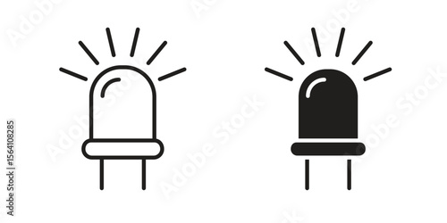 LED icon in Thin linear and flat style. sign and symbol set
