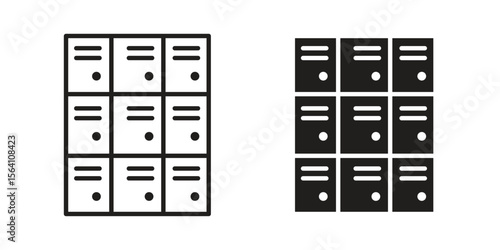 Lockers icon in Thin linear and flat style. sign and symbol set