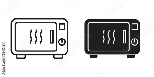 Microwave icon in Thin linear and flat style. sign and symbol set