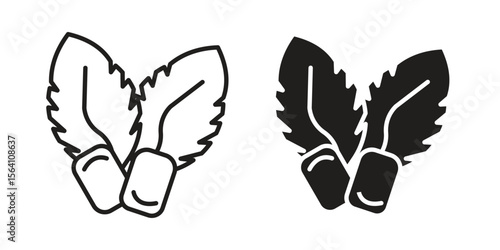 Mint gum icon in Thin linear and flat style. sign and symbol set