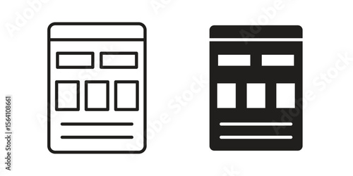 Mood board icon in Thin linear and flat style. sign and symbol set