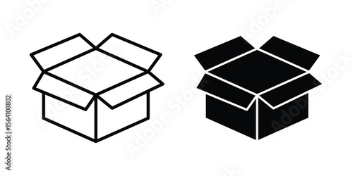 Open box icon in Thin linear and flat style. sign and symbol set