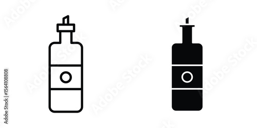 Olive oil icon in Thin linear and flat style. sign and symbol set