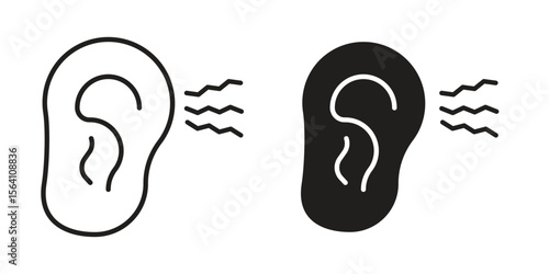 Otitis icon in Thin linear and flat style. sign and symbol set