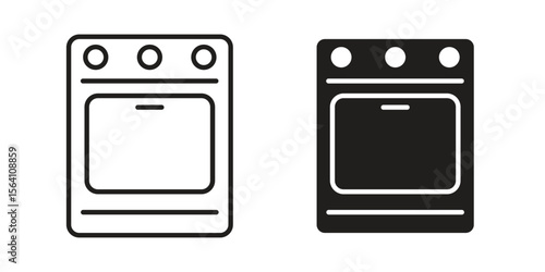 Oven icon in Thin linear and flat style. sign and symbol set