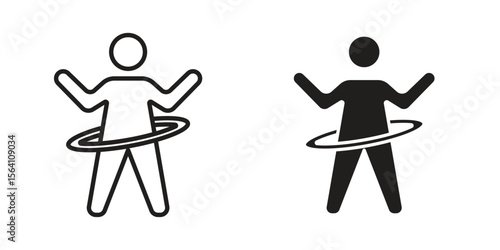 People Hula hop icon in Thin linear and flat style. sign and symbol set