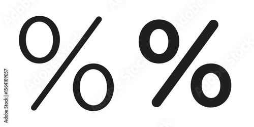 Percent icon in Thin linear and flat style. sign and symbol set