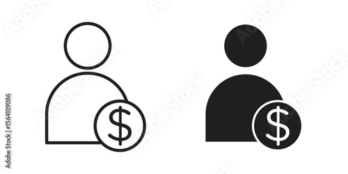 Personal loan icon in Thin linear and flat style. sign and symbol set