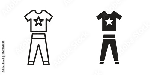 Pijama icon in Thin linear and flat style. sign and symbol set
