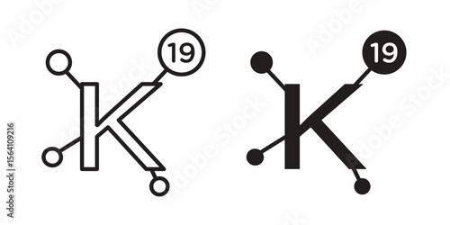Potassium icon in Thin linear and flat style. sign and symbol set