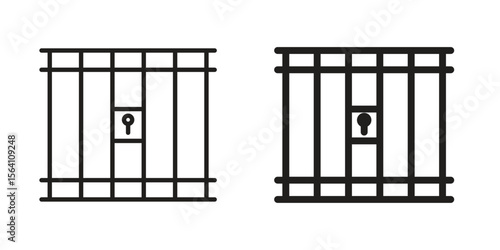 Prison icon in Thin linear and flat style. sign and symbol set
