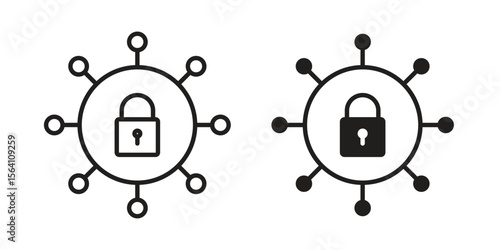 Private network icon in Thin linear and flat style. sign and symbol set