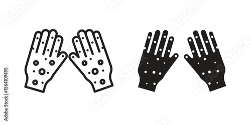 Rash hand icon in Thin linear and flat style. sign and symbol set