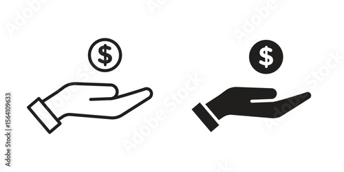 Revenue icon in Thin linear and flat style. sign and symbol set
