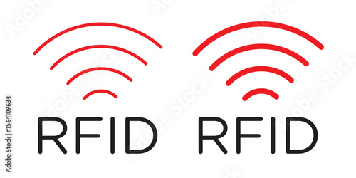 RFID icon in Thin linear and flat style. sign and symbol set