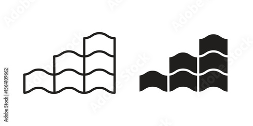 Roof tile icon in Thin linear and flat style. sign and symbol set