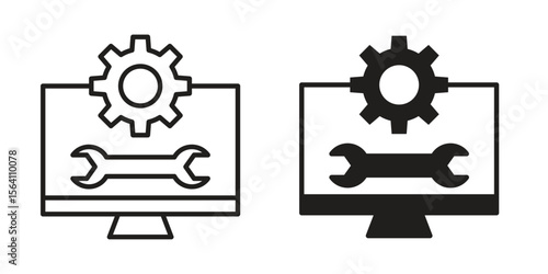 Software Engineering icon in Thin linear and flat style. sign and symbol set