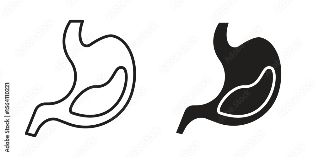 Obraz premium Stomach with Liquids icon in Thin linear and flat style. sign and symbol set