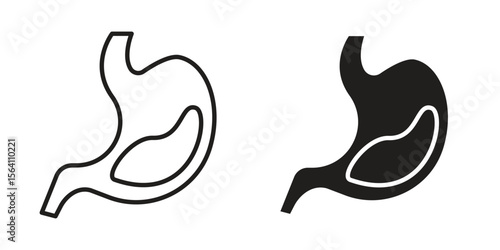 Stomach with Liquids icon in Thin linear and flat style. sign and symbol set