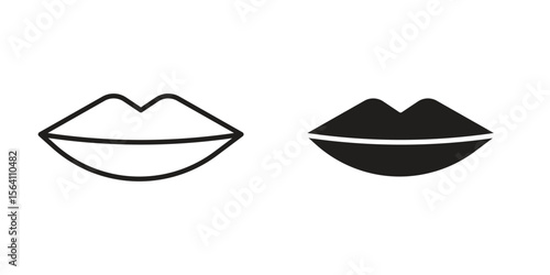 Thin lips icon in Thin linear and flat style. sign and symbol set
