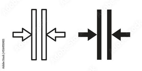 Thickness icon in Thin linear and flat style. sign and symbol set