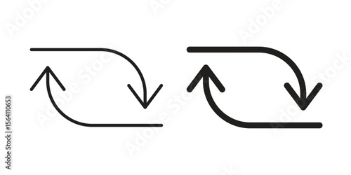 Two side icon in Thin linear and flat style. sign and symbol set